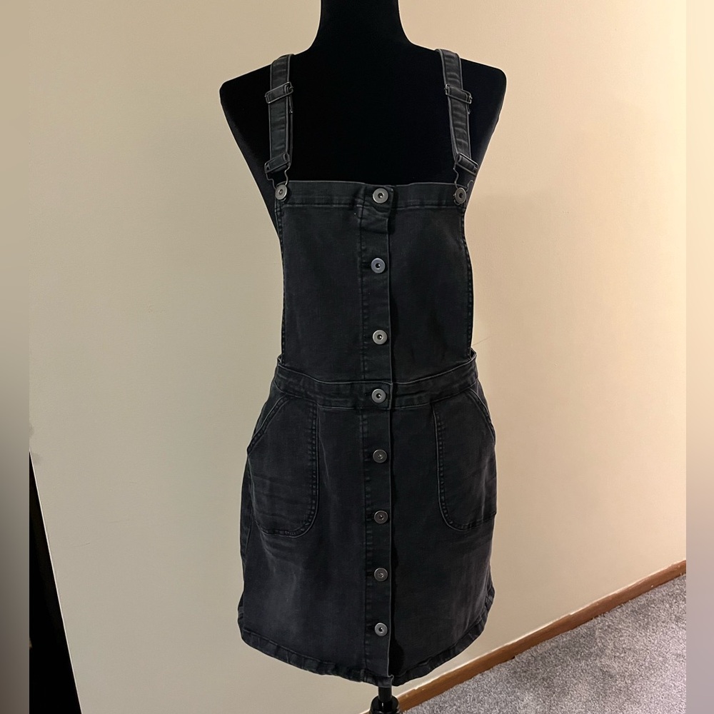 Modcloth Charcoal Denim Overall Dress